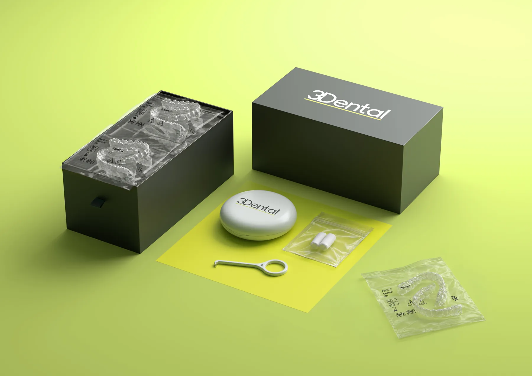 Aligners Essentials packaging and its premium aligner case